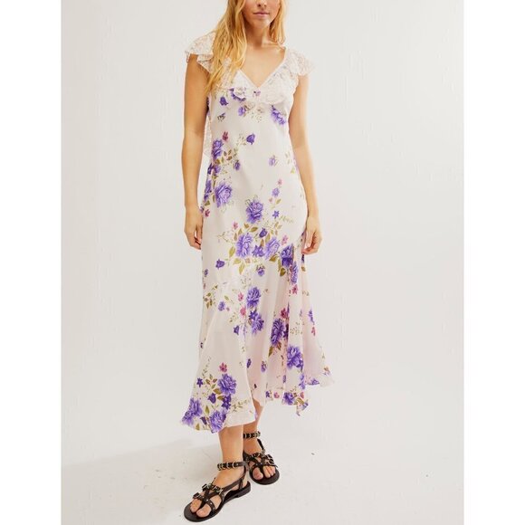 FREE PEOPLE Warm Hearts Midi Dress / Ivory Combo NEW! - Picture 5 of 12